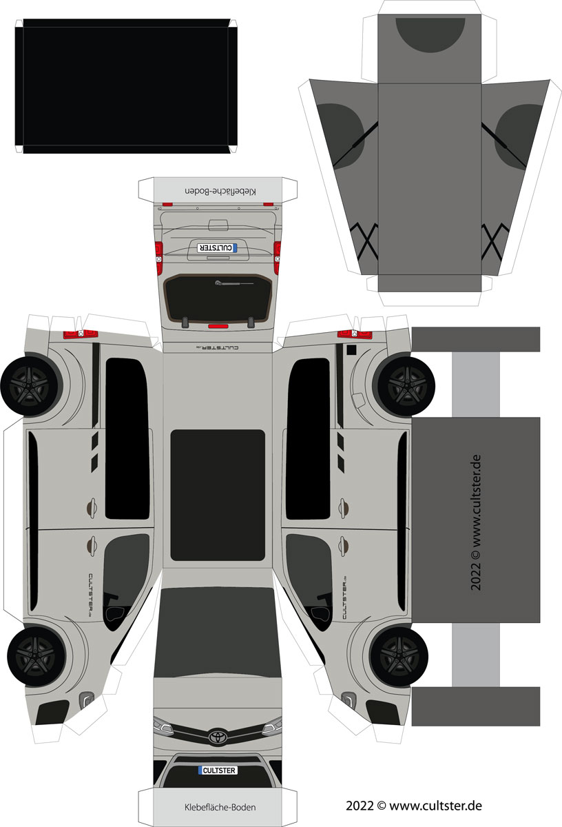 Papiermodell Crosscamp Toyota Grey