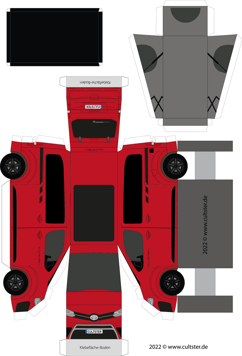 Papiermodell Crosscamp Toyota Rot