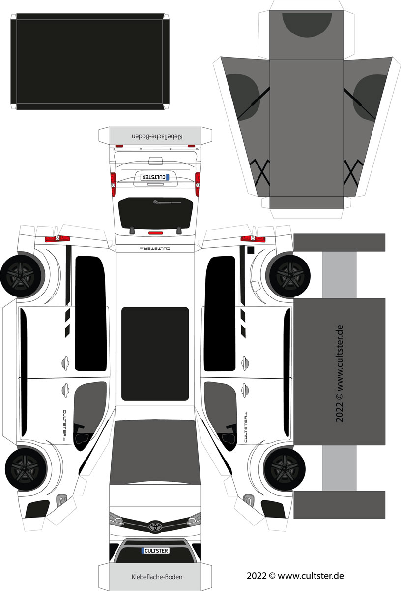 Papiermodell Crosscamp Toyota Weiß