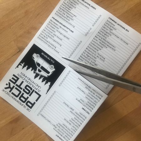 Packliste durchschneiden