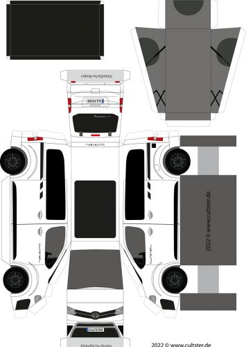 Papiermodell Crosscamp Toyota Weiß