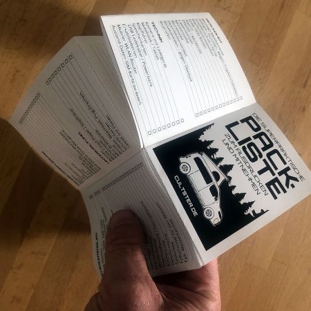 Packliste fertig falten